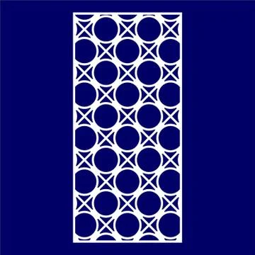 Laser cut cnc panel design for metal, wooden room divider. Stock Illustration