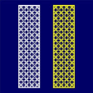 Laser cut cnc panel design for metal, wooden room divider. Stock Illustration