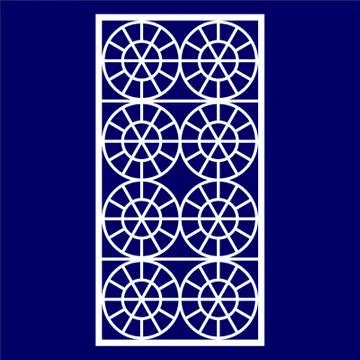 Laser cut cnc panel design for metal, wooden room divider. Stock Illustration