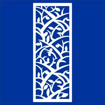 Laser cut cnc panel design for metal, wooden room divider. Stock Illustration