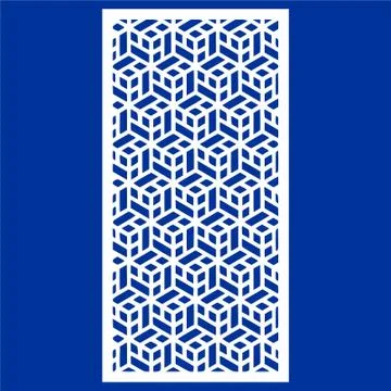 Laser cut cnc panel design for metal, wooden room divider. Stock Illustration