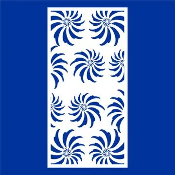 Laser cut cnc panel design for metal, wooden room divider. Illustrazione stock