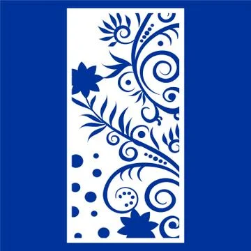 Laser cut cnc panel design for metal, wooden room divider. Illustrazione stock