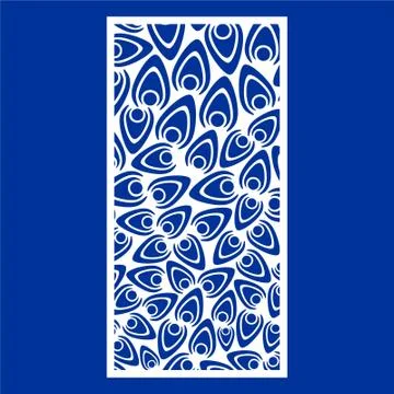 Laser cut cnc panel design for metal, wooden room divider. Stock Illustration