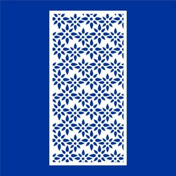 Laser cut cnc panel design for metal, wooden room divider. Stock Illustration