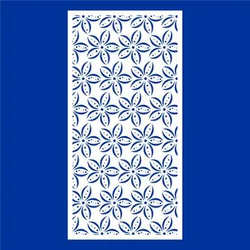 Laser cut cnc panel design for metal, wooden room divider. Stock Illustration