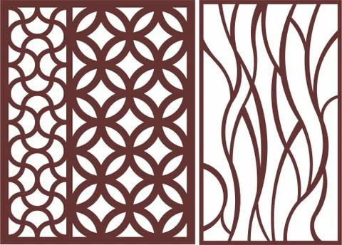 Laser cut cnc panel design for metal, wooden room divider. Stock Illustration