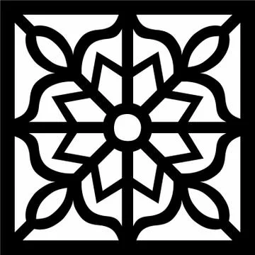 Laser cut cnc panel design for metal, wooden room divider. Stock Illustration