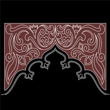 Laser cut cnc panel design for metal, wooden room divider. Stock Illustration