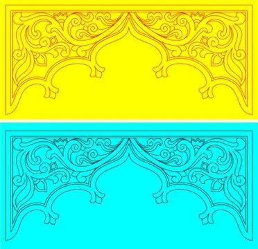 Laser cut cnc panel design for metal, wooden room divider. Stock Illustration