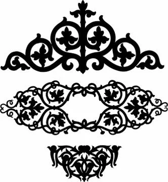 Laser cut cnc panel design for metal, wooden room divider. Stock Illustration