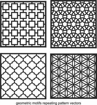 Laser cut cnc panel design for metal, wooden room divider. Stock Illustration