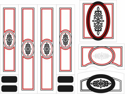 Laser cut cnc panel design for metal, wooden room divider. Stock Illustration