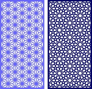 Laser cut cnc panel design for metal, wooden room divider. Stock Illustration