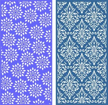 Laser cut cnc panel design for metal, wooden room divider. Stock Illustration