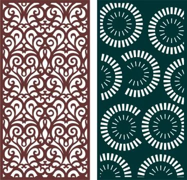 Laser cut cnc panel design for metal, wooden room divider. Stock Illustration