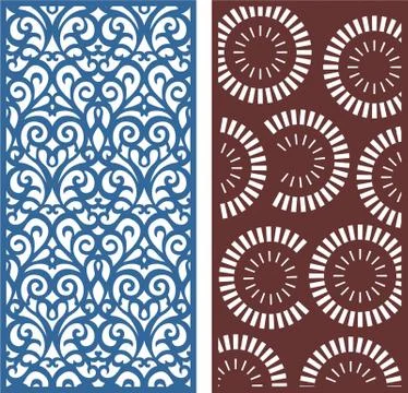 Laser cut cnc panel design for metal, wooden room divider. Stock Illustration