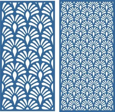 Laser cut cnc panel design for metal, wooden room divider. Stock Illustration