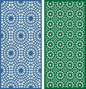 Laser cut cnc panel design for metal, wooden room divider. Stock Illustration