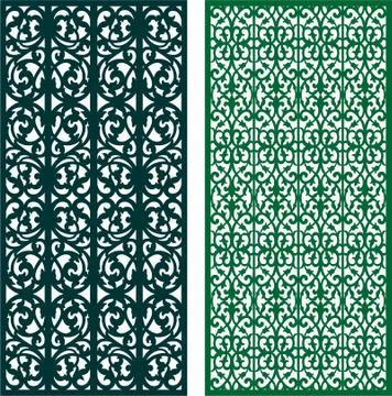 Laser cut cnc panel design for metal, wooden room divider. Stock Illustration