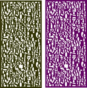 Laser cut cnc panel design for metal, wooden room divider. Stock Illustration