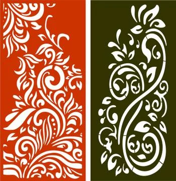 Laser cut cnc panel design for metal, wooden room divider. Stock Illustration