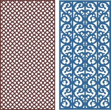 Laser cut cnc panel design for metal, wooden room divider. Stock Illustration