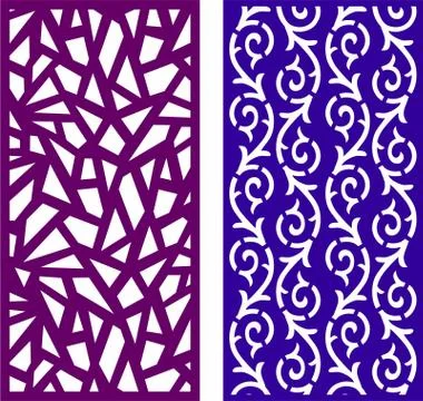 Laser cut cnc panel design for metal, wooden room divider. Illustrazione stock