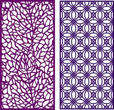 Laser cut cnc panel design for metal, wooden room divider. Stock Illustration