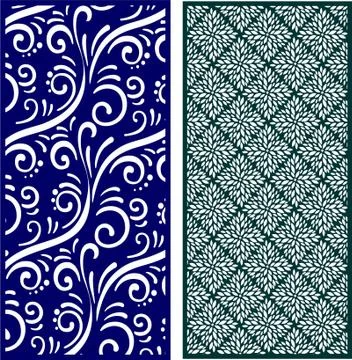 Laser cut cnc panel design for metal, wooden room divider. Stock Illustration