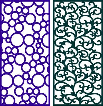 Laser cut cnc panel design for metal, wooden room divider. Stock Illustration