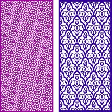 Laser cut cnc panel design for metal, wooden room divider. Stock Illustration