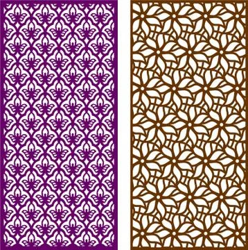 Laser cut cnc panel design for metal, wooden room divider. Stock Illustration