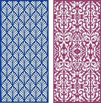 Laser cut cnc panel design for metal, wooden room divider. Stock Illustration