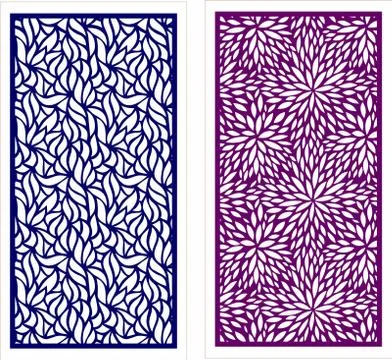 Laser cut cnc panel design for metal, wooden room divider. Stock Illustration