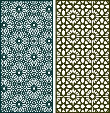 Laser cut cnc panel design for metal, wooden room divider. Stock Illustration