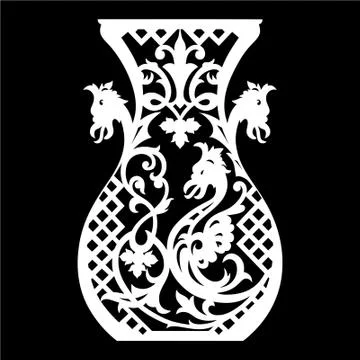 Laser cut cnc panel design for metal, wooden room divider. Stock Illustration