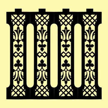 Laser cut cnc panel design for metal, wooden room divider. Stock Illustration