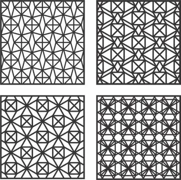 Laser cut cnc panel design for metal, wooden room divider. Stock Illustration