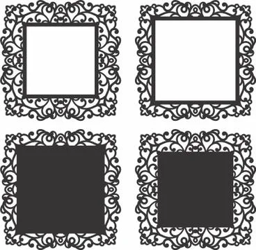 Laser cut cnc panel design for metal, wooden room divider. Stock Illustration