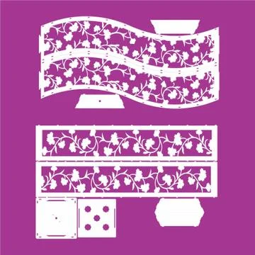 Laser cut cnc panel design for metal, wooden room divider. Stock Illustration