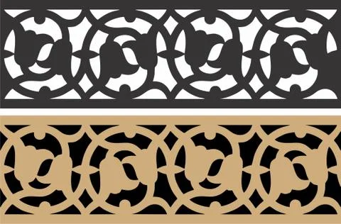 Laser cut cnc panel design for metal, wooden room divider. Stock Illustration