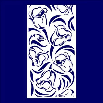 Laser cut cnc panel design for metal, wooden room divider. Stock Illustration