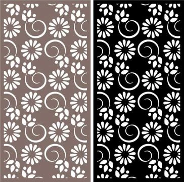 Laser cut cnc panel design for metal, wooden room divider. Stock Illustration