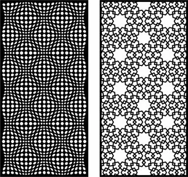 Laser cut cnc panel design for metal, wooden room divider. Illustrazione stock