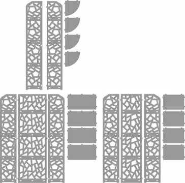 Laser cut cnc panel design for metal, wooden room divider. Stock Illustration