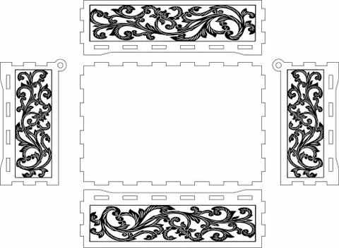 Laser cut cnc panel design for metal, wooden room divider. Stock Illustration