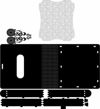 Laser cut cnc panel design for metal, wooden room divider. Stock Illustration