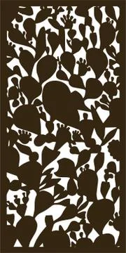 Laser cut cnc panel design for metal, wooden room divider. Stock Illustration