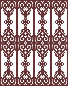 Laser cut cnc panel design for metal, wooden room divider. Stock Illustration